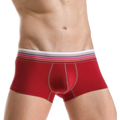 Men Sexy Cotton Boxers Breathable Boxer Trunks Underwear Underpants High Stretch Fashion Low Waist U Convex Design boxers