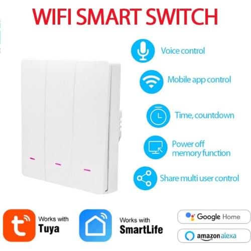 Tuya WiFi Smart Timing Switch EU Power-off Memory Wall Zero-fire Switch Work With Alexa Google Home And Smart Life/Tuya App
