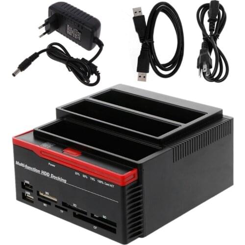 USB3.0 To SATA IDE External 2.5"/3.5" HDD Hard Drive Docking Station Card Reader 090F