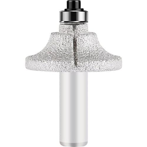 R10 1/2 inch Shank Convex Semi-circular Arc R Chamfering Cutter for Stone Router Cutter Granite Vacuum Brazed Diamond Router Bit