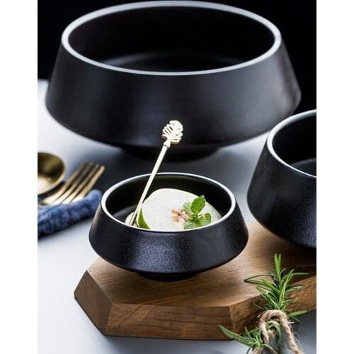 Japanese ceramic household ramen bowl large irregular sushi bowl salad bowl tall bowl retro tableware noodle bowl CN(Origin)