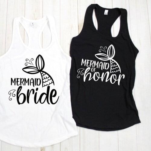 Vest Mermaid Bride Mermaid Of Honor Tank Tops Trendy Bachelorette Party Tanks Womens Racerback Sleeveless Wedding Gift Shirt