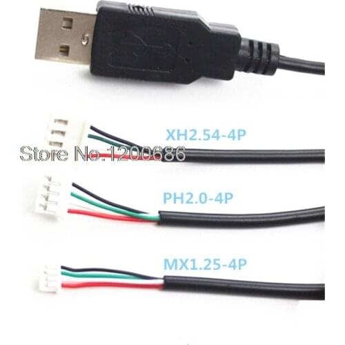 0.3M 30CM Micro 5pin USB Female Jack to XH2.54 1.25 ZH1.5 PH2.0 XH2.54 dupont 2.54 4P wire cable harness