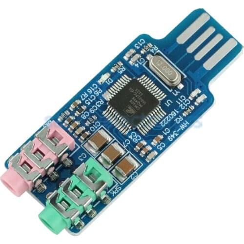 1PCS Free driver USB Sound Card CM108 USB Sound Card Chip Blue
