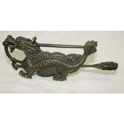 10.2 cm * / Rare old brass sculpture in China can use Long Suo and key