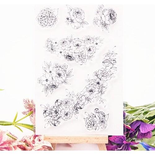 10.5x15cm Vines flower Transparent Clear Stamps Silicone Seals Roller Stamp DIY scrapbooking photo album/Card Making wedding