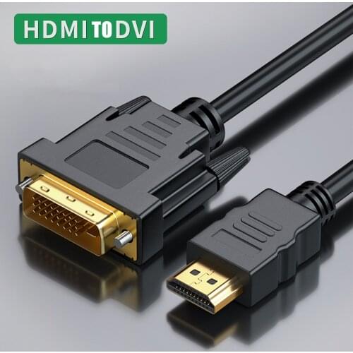 1080P 3D HDMI-compatible to DVI HDMI-compatible Cable DVI-D 24+1 Pin Adapter Cables for XBOX DVI to HDMI-compatible Cable 1M 2M