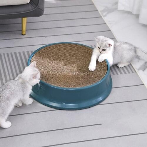 2 In1 Cat Toys Cats Scratching Board Round Scratcher Pad Kitten Scrapers Grinding Nailsand Scratch Catnip Cardboard
