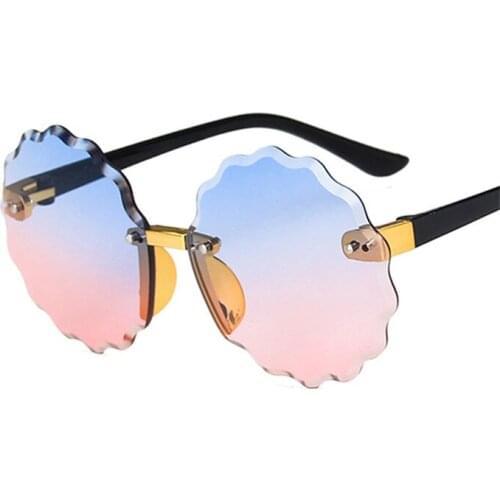 2021 Flower Style Metal children Sunglasses Custom Logo Children Round lenses Sun Glasses Sunglasses Kids KS018