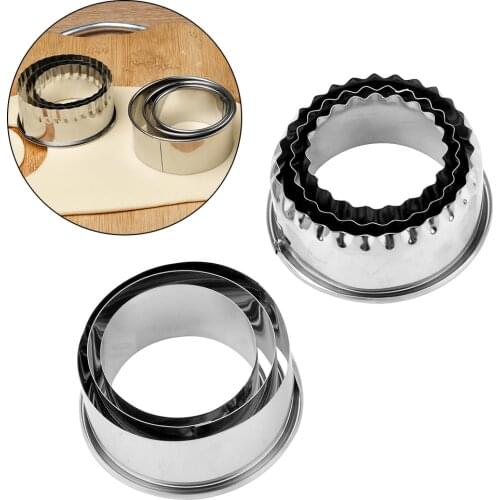 Kitchen Accessories Stainless Steel Dumpling Maker 3Pcs Wrapper Dough Cutter Dumpling Mould Pastry Tools