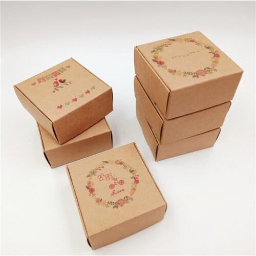 30Pcs/Lot 6.5x6.5x3cm Kraft Paper Aircraft Gift Boxes Handmade Soap Packing Box Jewelry/Cake/Handicraft/Candy Storage Paper Box
