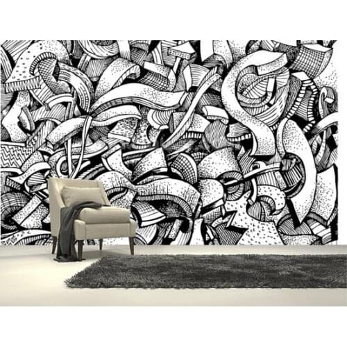 Custom 3D art wallpaper, Graffiti Art Urban murals for apartment building in the background of the wall vinyl papel de parede