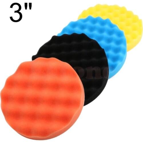 4Pcs 3/4/5/6/7 inch Buffing Polishing Sponge Pads Kit For Car Polisher Buffer