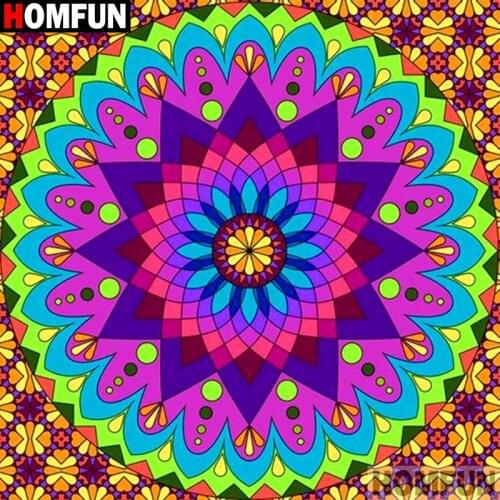 HOMFUN Full Square/Round Drill 5D DIY Diamond Painting "Religious Mandala" 3D Diamond Embroidery Cross Stitch Home Decor A20263