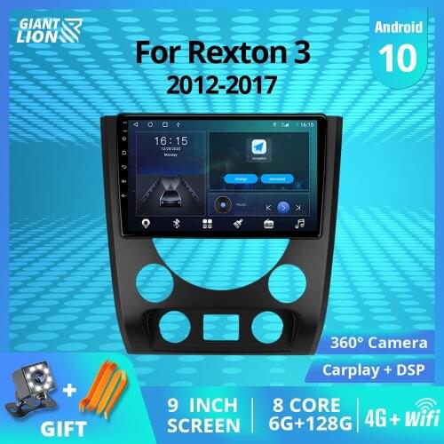 2DIN Android10.0 Car Radio For SsangYong Rexton Y290 III 3 2012-2017 Auto Radio GPS Navigation Touch Screen Bluetooth Player IGO