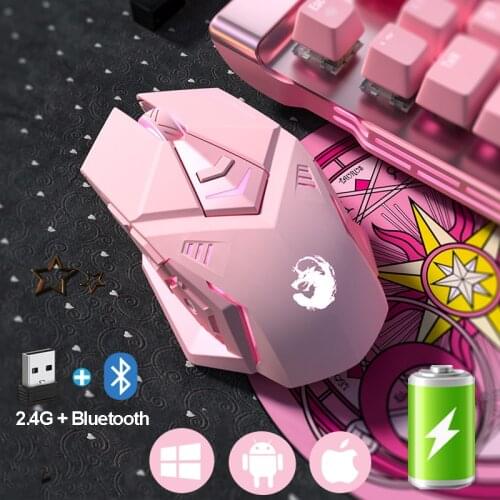 Wireless Gaming Mouse Ergonomic 7 Button 2400DPI Rechargeable Computer Gamer Mice Silent mute Mause with Backlight for PC laptop