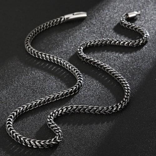 Matter Stainless Steel Mens On Hand Link Chain Bracelet 4MM Thick Handles for Men 68CM 26.77" Long Male Necklace Choker Jewelry