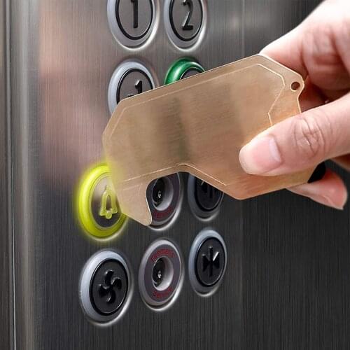 Keychain Touch Screen Anti-contact Keychain EDC Door Opener Protection Isolation Key Bottle Opener Artifact Door Opener
