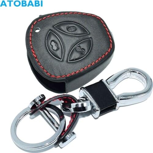 Real Leather Car Key Case For LADA Priora Sedan Sport Kalina Granta Vesta X-Ray XRay Remote Fob Protector Cover Auto Accessories