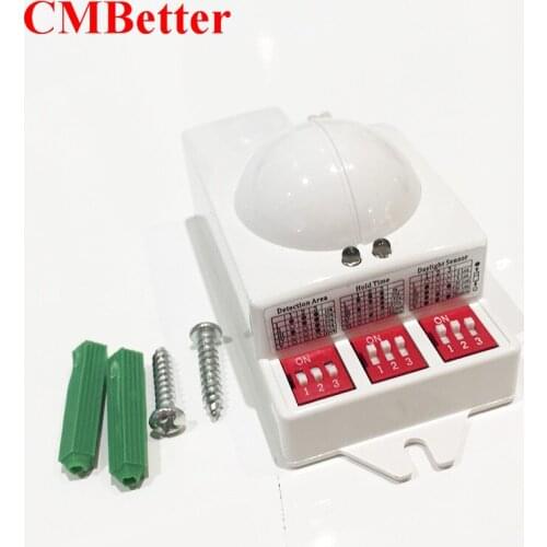 CMBetter New Arrival AC 220V-240V 5.8GHz Microwave Radar Sensor Body Motion HF Detector Light Switch Sensors 360 degree