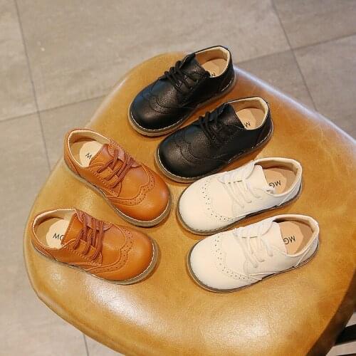 Childrens Shoes 2021 New Kids Casual Flats Comfortable Student Leather Shoes for Boys and Girls Fashion Non-slip Breathable Hot