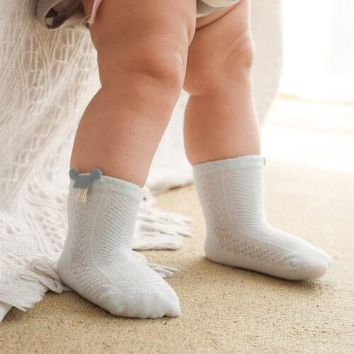 Newborn Infant Summer Cotton Socks Toddler Boys Girls Child Fnny White Cute Thin Mesh Cartoon Short Socks Baby Accessories 2020