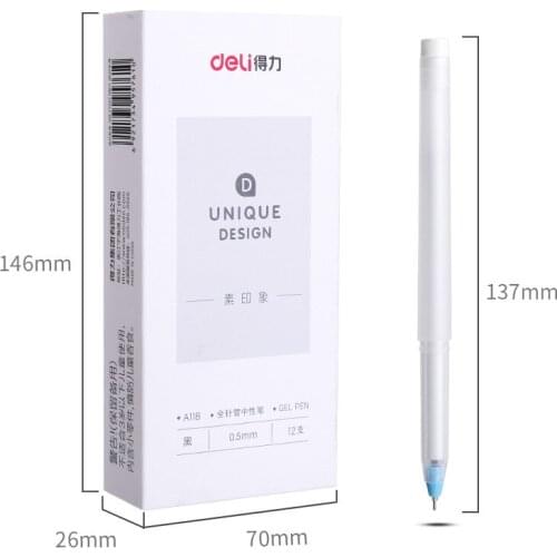 Deli stationery A118 student gel pen 0.5 full needle tube black small fresh water pen cute signature pen