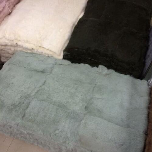 Dyed plate real genuine rabbit real fur material mat size 50CM*110CM per piece