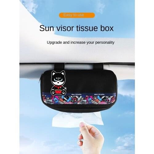 Creative Tissue Box for Car Sun Visor Car Tissue Cover Hanging Car Tissue Box Car Interior Decoration All Products