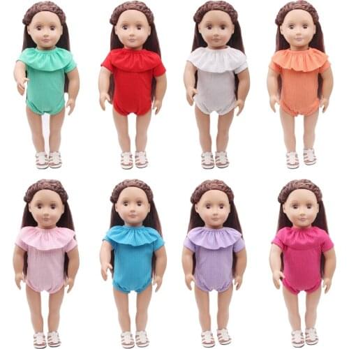 Doll clothes Cute 8 color swimsuit jumpsuit toy accessories fit 18 inch Girl dolls and 43 cm baby doll c227-c278
