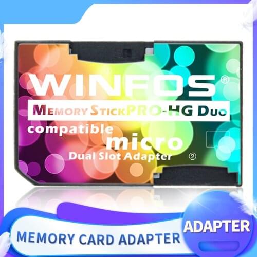 MicroSD/TF to Memory Stick MS Pro Duo Cards Adopter for PSP Card Adapter Dual Card Slot Black