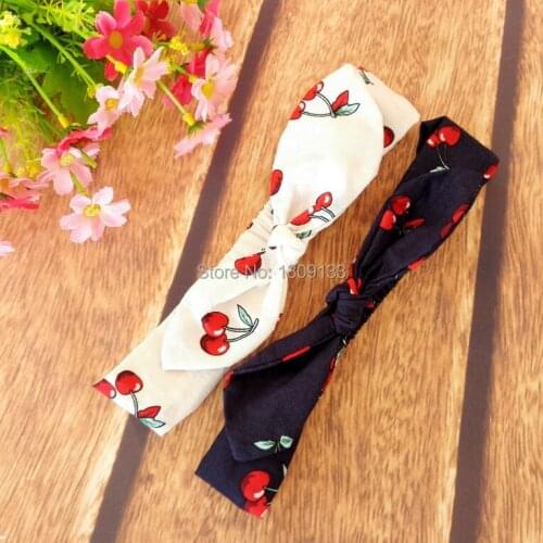 Fashion Baby Top Knot Headbands Baby Headwrap Cherry Cross Knot Baby Turban Tie Knot Headwrap
