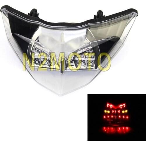Motorcycle Integrated LED Taillight Transparent Tail Brake Light Emark for Kawasaki Ninja 300R 250R Z250 Z300 2013-2017