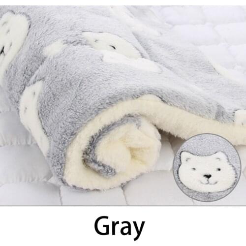 Soft Flannel Thickened Pet Soft Fleece Pad Pet Blanket Bed Mat For Puppy Dog Cat Sofa Cushion Home Rug Keep Warm Sleeping Cover