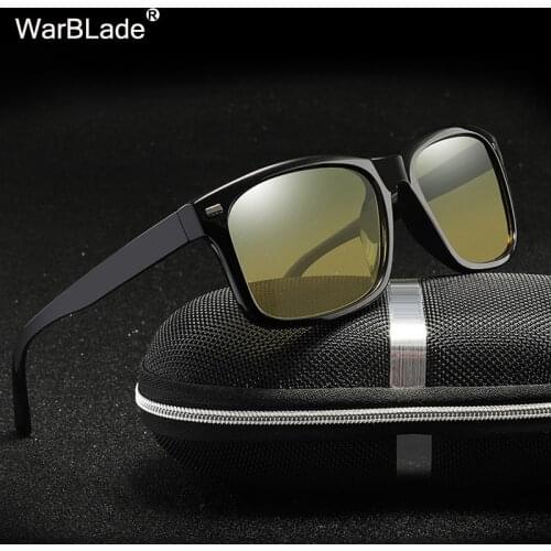 WarBlade New Men Square Polarized Night Vision Glasses Photochromic Sun glasses Day Night Goggles Anti-glare Driving Sunglasses
