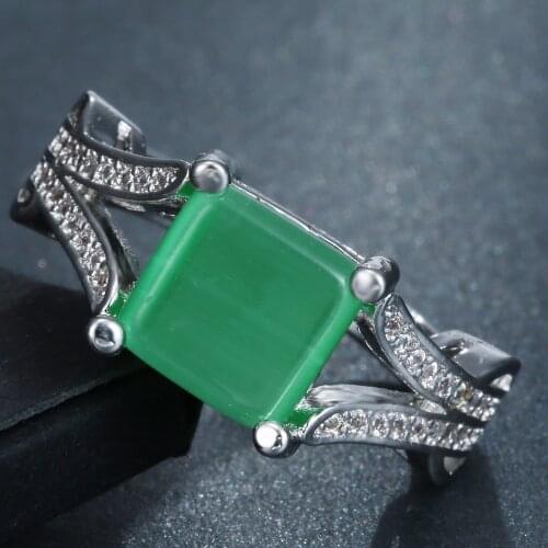 Princess Cut Zircon Wedding Rings Engagement Party Jewelry Set Size 6-10