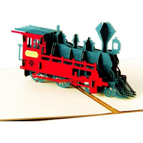 Pop Up Greeting 3D Card Retro Train Birthday Easter Anniversary Thanksgiving Hot MAR10_35