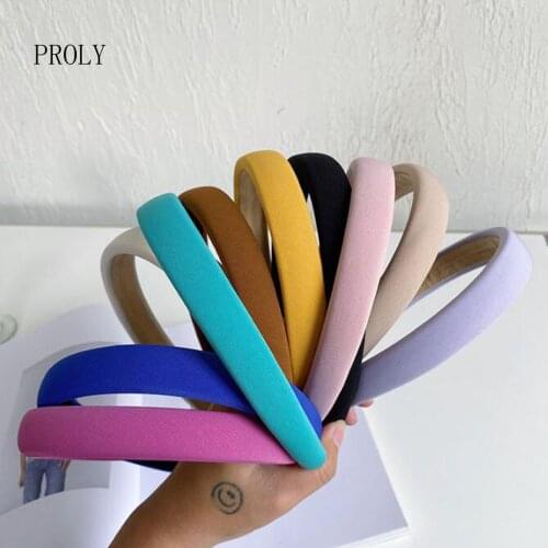 PROLY New Fresh Summer Autumn Hairband For Women Candy Color Classic Headband Casual Turban Adult Hair Accessories