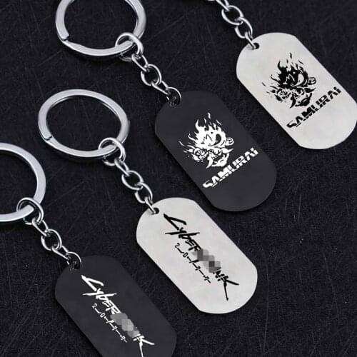 Punks 2077 Series Keychains Metal Game Sign Letter Slogan Grimace Keychain Accessories Toys for Girls Boys Adult Birthday Gifts