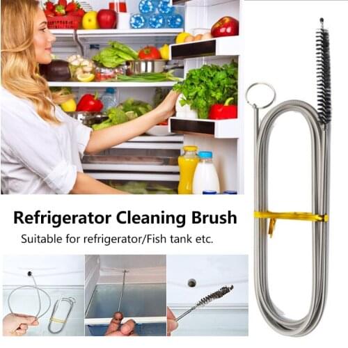 Refrigerator Drain Brush Stainless Steel Hose Cleaner Brushes Tool For Kitchen Drain Tube Aquarium Fridge
