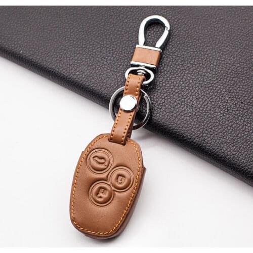 High Quality Smooth Leather Car Key Chain Key Cover for Renault / Opel Vivaro Movano Car Shield 3 Button Car Remote Key Box