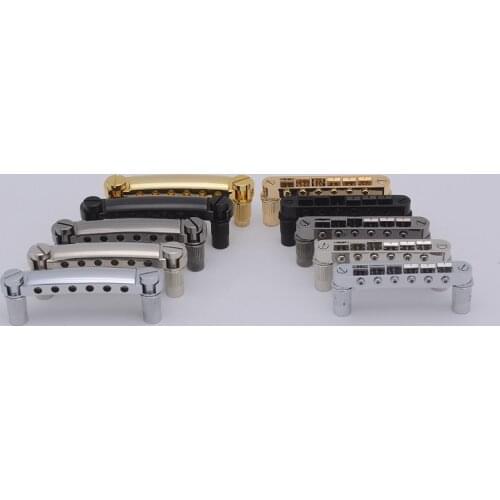 1 Set GuitarFamily Tune-O-Matic Electric Guitar Bridge And Tailpiece Black/Gold/Chrome/Black Nickel Accessories