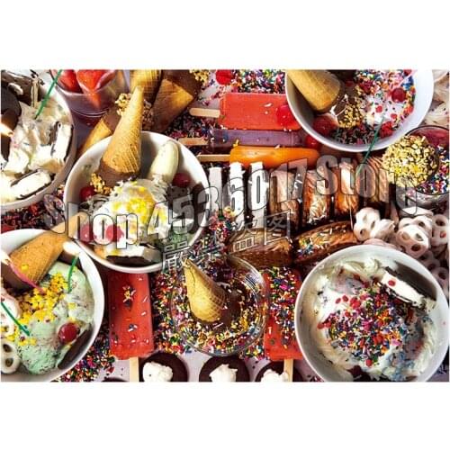 100% DIY 5D Diamond Mosaic JIce Cream Party Candy Handmade Diamond Painting Cross Stitch Diamond Embroidery Patterns Rhinestones
