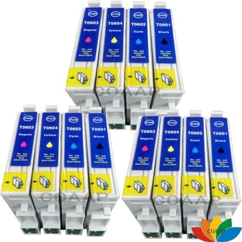 12 PK High Quality Compatible Ink Cartridges for T0601 T0602 T0603 T0604, Stylus C88,CX3800,CX3810,CX4200,CX4800