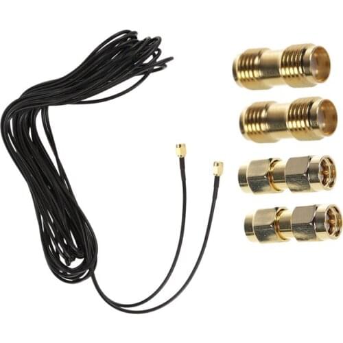 2 Pcs SMA Male to SMA Male Plug+ 2 Pcs SMA Female to SMA Female Jack RF Coaxial Adapter & 1x 10M SMA Male to SMA Male M-M Connec