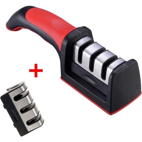 3-level knife sharpener with 1 replacement knife sharpener Manual kitchen knife sharpening tool suitable for all knives