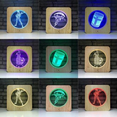 3D Nighlight Game Series Alpaca Llama Chug Jug Glinder Night Light 7 Color Table Lamp Birthday Holiday girl friends Gift