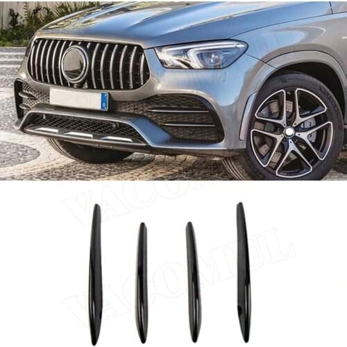4pcs Car Front Fog Light Lamp Grille Grill Slats Cover Trim for Benz GLE Class W167 350 450 GLE53 AMG Sport SUV 2020