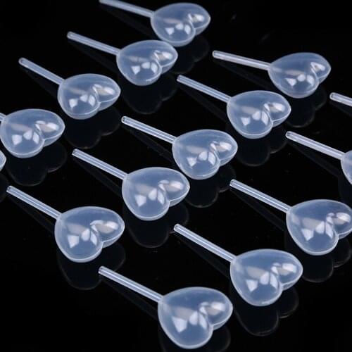 50pcs/set Milkshake Droppers 4ml Heart Shaped Cream Jelly Dropper Disposable Straw Cupcake Macaron Baking Dessert Pastry Tool