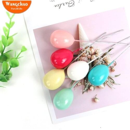 6pcs/lot Foam Balloon Cake Topper Mixed Colors Happy Birthday Cake Topper Baby Shower Decorations Wedding Party Cake Deoration